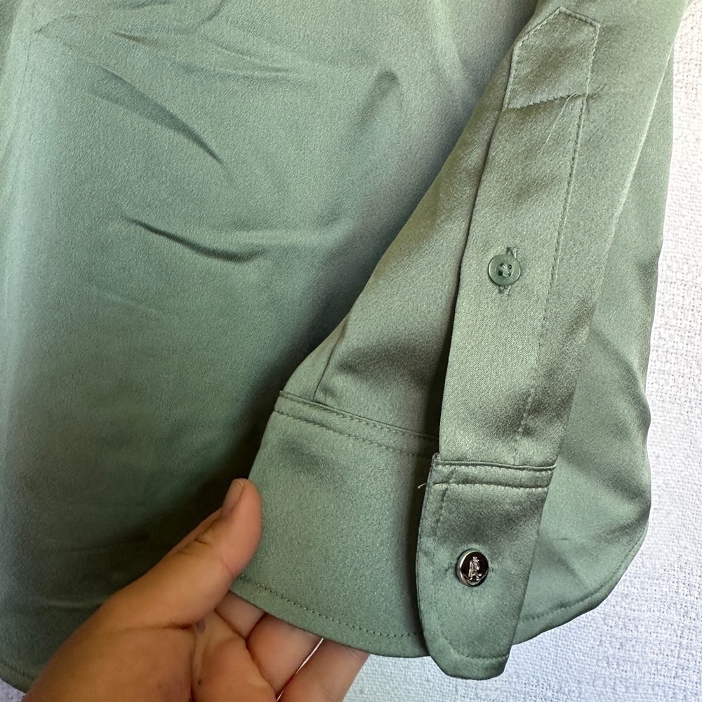 NWT Lauren Ralph Lauren Classic Fit Sage Button Up Blouse - Picture 8 of 9